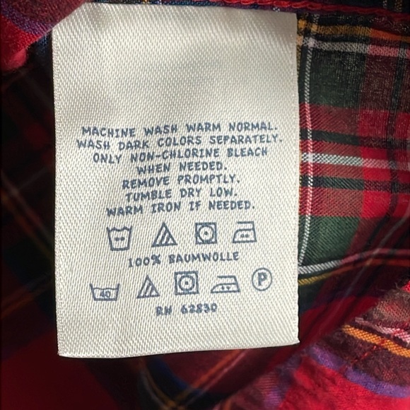 Lands End Classic Plaid button Down Shirt, Size 14-16 - Picture 4 of 4